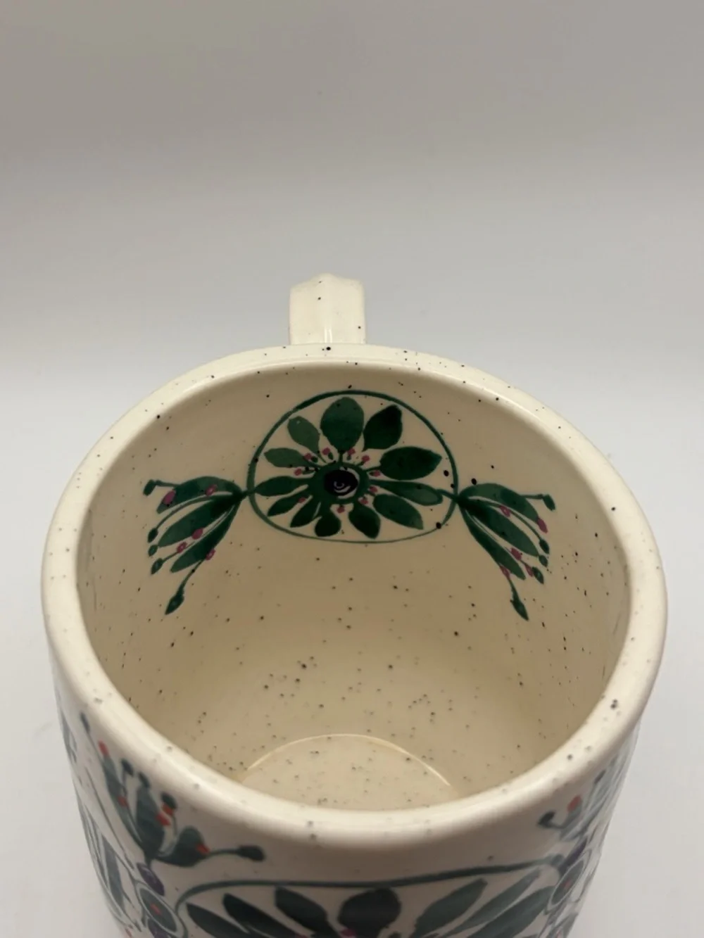 Anthropologie Elevenses Rise & Shine Mug Speckled Boho Floral Stoneware EUC
